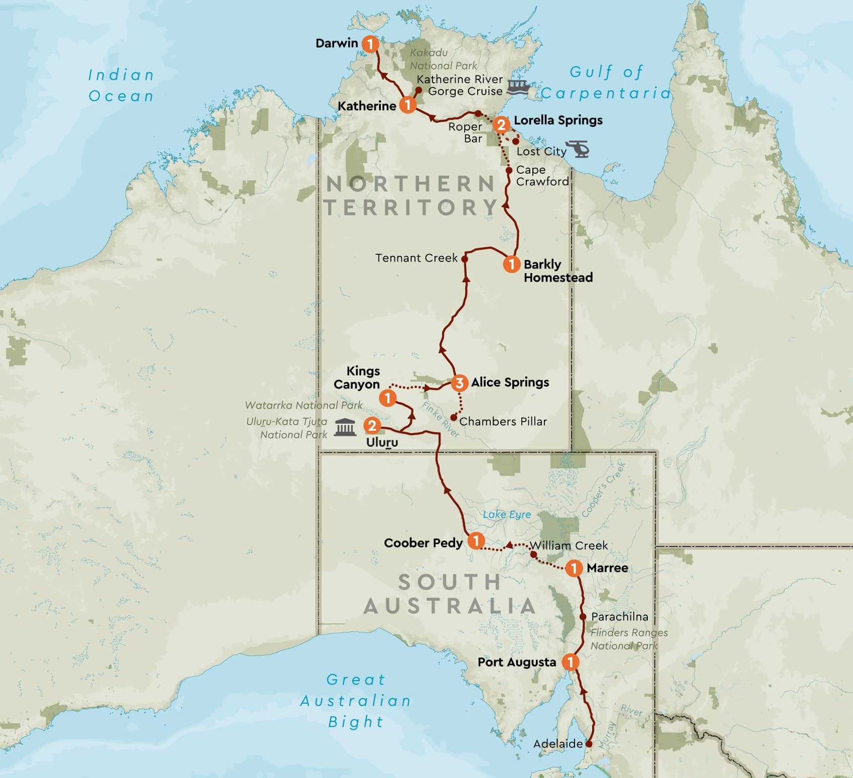 central australia walking tours